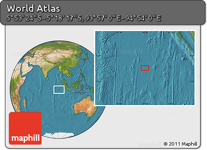 Satellite Location Map of the Area around 5° 35' 51" S, 94° 25' 30" E