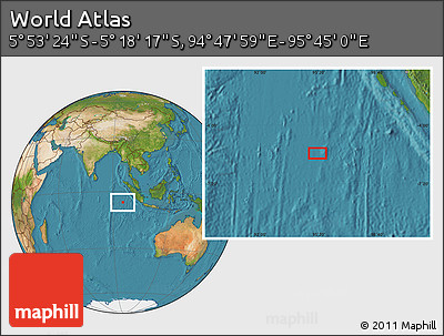 Satellite Location Map of the Area around 5° 35' 51" S, 95° 16' 30" E