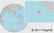 Gray Location Map of the area around 5° 35' 51" S, 98° 40' 30" E