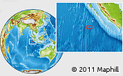 Physical Location Map of the area around 5° 35' 51" S, 98° 40' 30" E