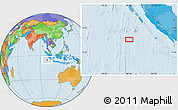 Political Location Map of the area around 5° 35' 51" S, 98° 40' 30" E