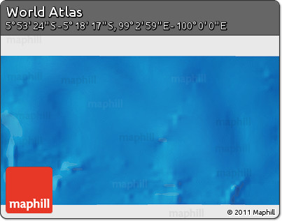 Physical 3D Map of the Area around 5° 35' 51" S, 99° 31' 30" E