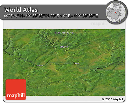 Satellite 3D Map of the Area around 60° 16' 48" N, 100° 22' 30" E
