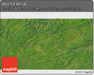 Satellite 3D Map of the Area around 60° 16' 48" N, 100° 22' 30" E