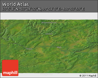 Satellite 3D Map of the Area around 60° 16' 48" N, 100° 22' 30" E