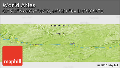Physical Panoramic Map of the Area around 60° 16' 48" N, 100° 22' 30" E