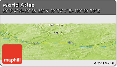 Physical Panoramic Map of the Area around 60° 16' 48" N, 100° 22' 30" E