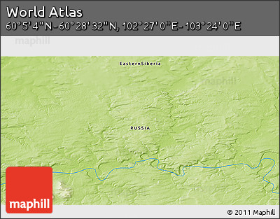 Physical 3D Map of the Area around 60° 16' 48" N, 102° 55' 30" E