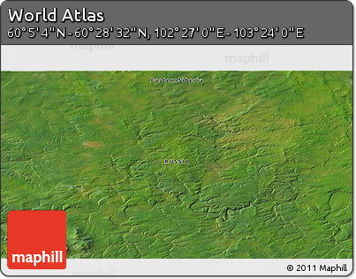 Satellite 3D Map of the Area around 60° 16' 48" N, 102° 55' 30" E