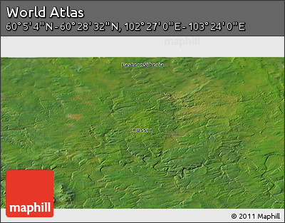 Satellite 3D Map of the Area around 60° 16' 48" N, 102° 55' 30" E