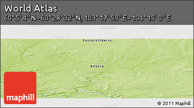 Physical Panoramic Map of the Area around 60° 16' 48" N, 103° 46' 30" E