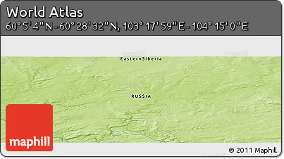 Physical Panoramic Map of the Area around 60° 16' 48" N, 103° 46' 30" E