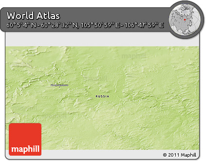 Physical 3D Map of the Area around 60° 16' 48" N, 106° 19' 29" E