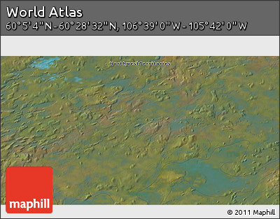 Satellite 3D Map of the Area around 60° 16' 48" N, 106° 10' 30" W