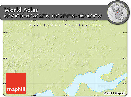 Physical Map of the Area around 60° 16' 48" N, 106° 10' 30" W