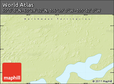 Physical Map of the Area around 60° 16' 48" N, 106° 10' 30" W