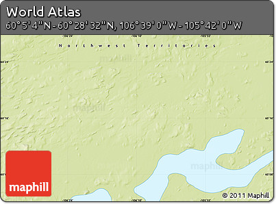Physical Map of the Area around 60° 16' 48" N, 106° 10' 30" W