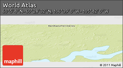 Physical Panoramic Map of the Area around 60° 16' 48" N, 106° 10' 30" W