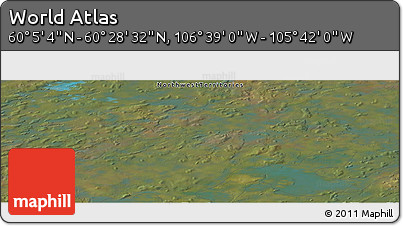 Satellite Panoramic Map of the Area around 60° 16' 48" N, 106° 10' 30" W