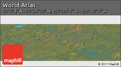 Satellite Panoramic Map of the Area around 60° 16' 48" N, 106° 10' 30" W
