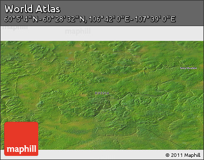 Satellite 3D Map of the Area around 60° 16' 48" N, 107° 10' 30" E