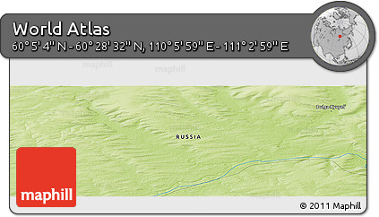 Physical Panoramic Map of the Area around 60° 16' 48" N, 110° 34' 29" E