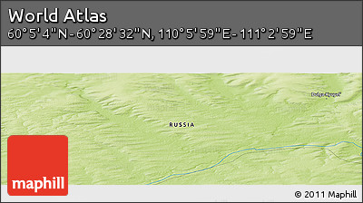 Physical Panoramic Map of the Area around 60° 16' 48" N, 110° 34' 29" E