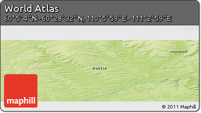 Physical Panoramic Map of the Area around 60° 16' 48" N, 110° 34' 29" E