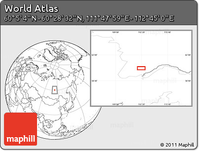 Blank Location Map of the Area around 60° 16' 48" N, 112° 16' 30" E