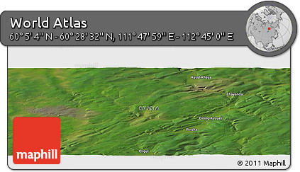 Satellite Panoramic Map of the Area around 60° 16' 48" N, 112° 16' 30" E