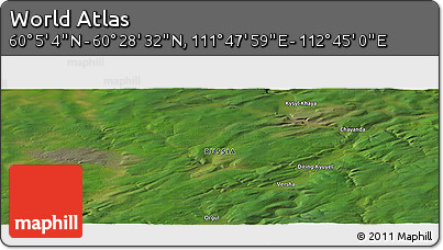 Satellite Panoramic Map of the Area around 60° 16' 48" N, 112° 16' 30" E