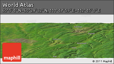 Satellite Panoramic Map of the Area around 60° 16' 48" N, 112° 16' 30" E