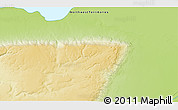 Physical 3D Map of the area around 60° 16' 48" N, 117° 13' 29" W