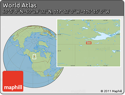 Savanna Style Location Map of the Area around 60° 16' 48" N, 117° 13' 29" W