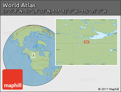 Savanna Style Location Map of the Area around 60° 16' 48" N, 117° 13' 29" W