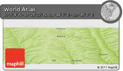 Physical Panoramic Map of the Area around 60° 16' 48" N, 129° 16' 30" E