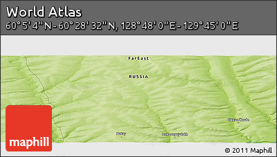 Physical Panoramic Map of the Area around 60° 16' 48" N, 129° 16' 30" E