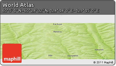 Physical Panoramic Map of the Area around 60° 16' 48" N, 129° 16' 30" E
