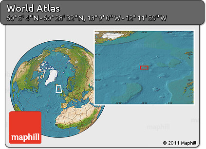 Satellite Location Map of the Area around 60° 16' 48" N, 12° 40' 30" W