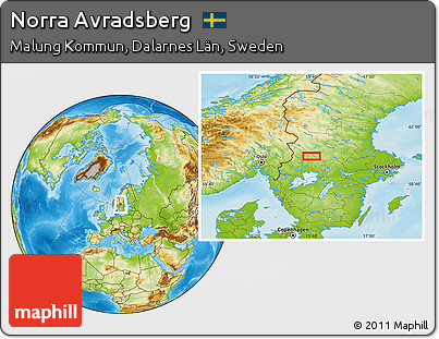 Physical Location Map of Norra Avradsberg