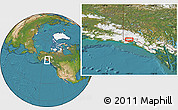 Satellite Location Map of the area around 60° 16' 48" N, 140° 10' 30" W