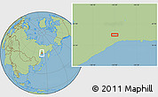 Savanna Style Location Map of the area around 60° 16' 48" N, 142° 1' 30" E