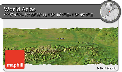 Satellite Panoramic Map of the Area around 60° 16' 48" N, 146° 16' 30" E