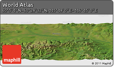 Satellite Panoramic Map of the Area around 60° 16' 48" N, 146° 16' 30" E