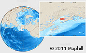 Shaded Relief Location Map of the area around 60° 16' 48" N, 151° 13' 29" W