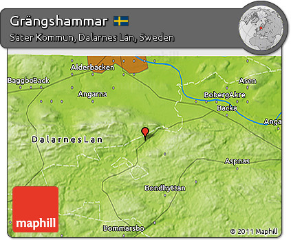 Physical 3D Map of Grängshammar