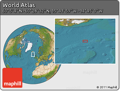 Satellite Location Map of the Area around 60° 16' 48" N, 15° 13' 29" W