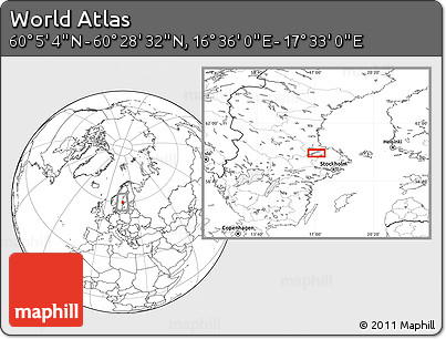 Blank Location Map of the Area around 60° 16' 48" N, 17° 4' 30" E