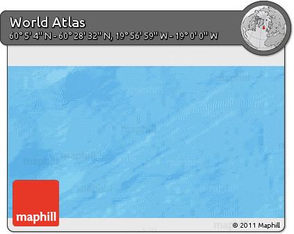 Physical 3D Map of the Area around 60° 16' 48" N, 19° 28' 30" W
