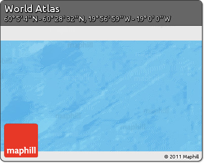Physical 3D Map of the Area around 60° 16' 48" N, 19° 28' 30" W